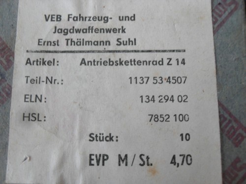 Orig kettenritzel - orig.,