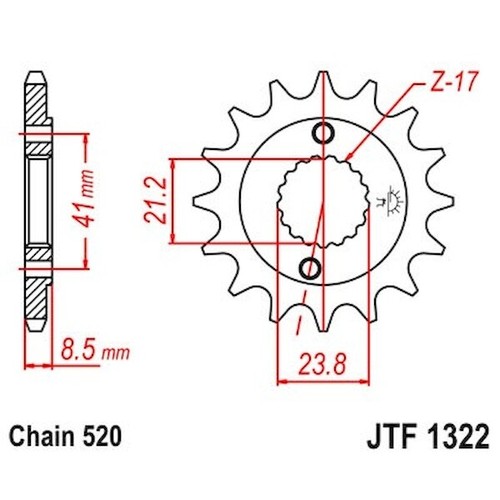 Ritzel 14z 520 feinverz - -,